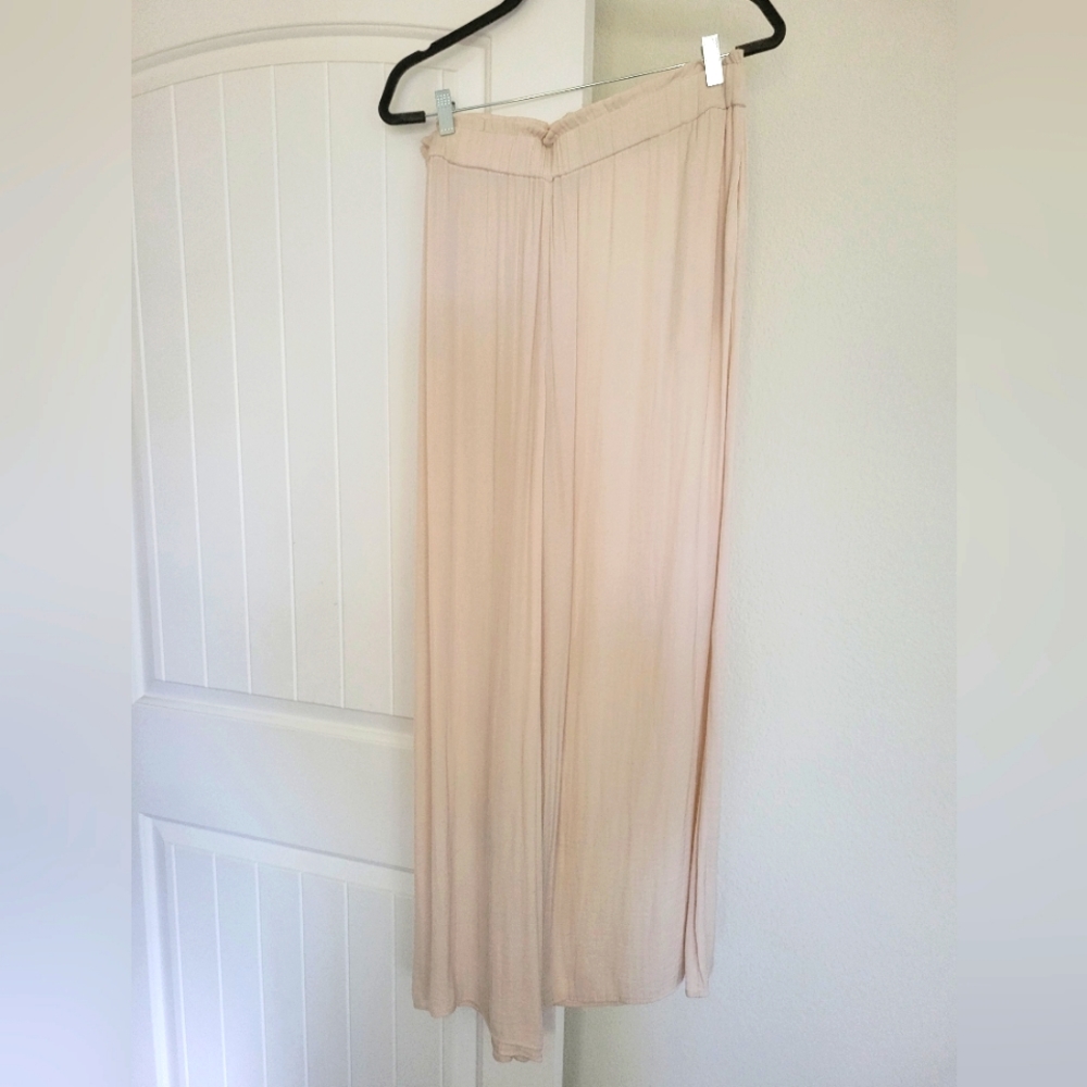 Zara silky beige palazzo pants